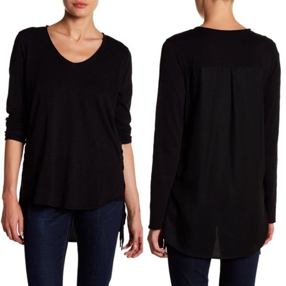 Blank NYC Tops - BLANKNYC Black Side Lace-Up Top - L
